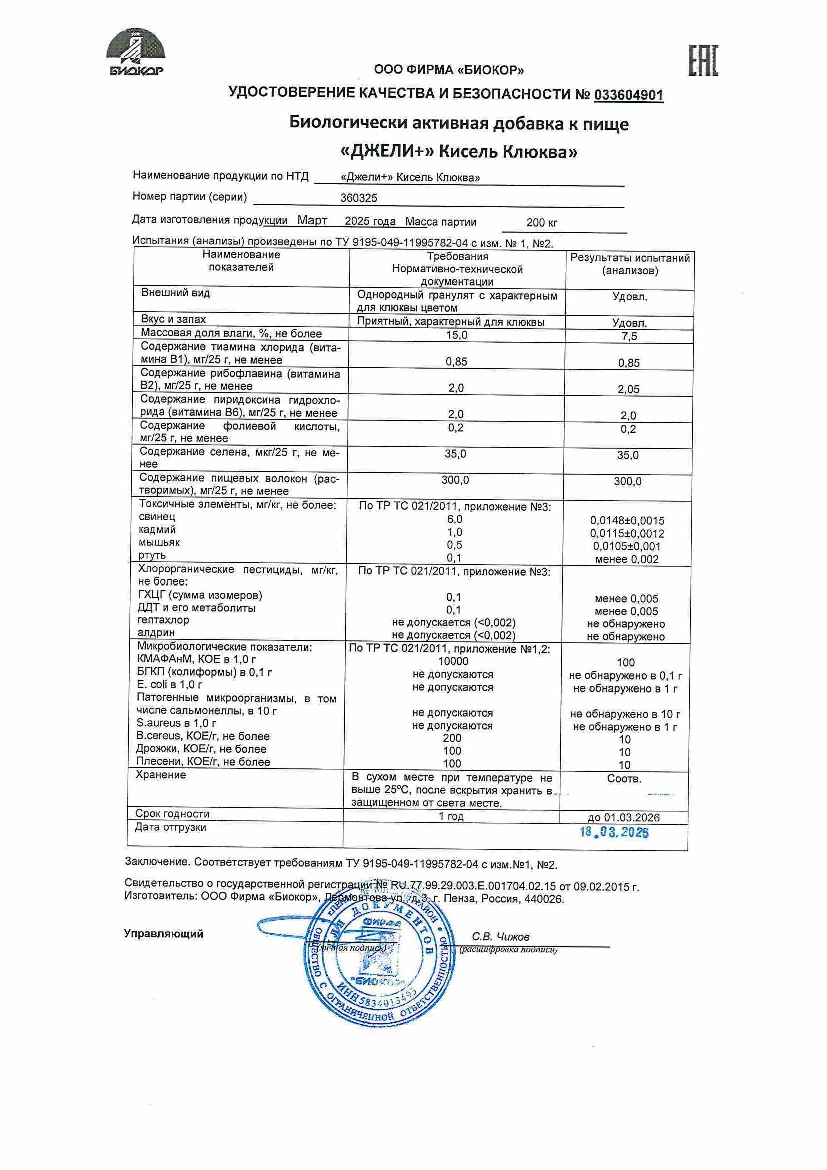 Паспорт №032025